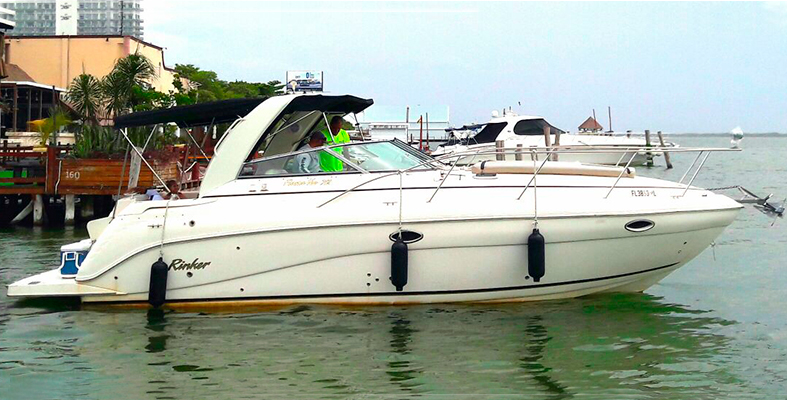 RENTA DE YATES EN CANCUN RINKER 33 PIES 8